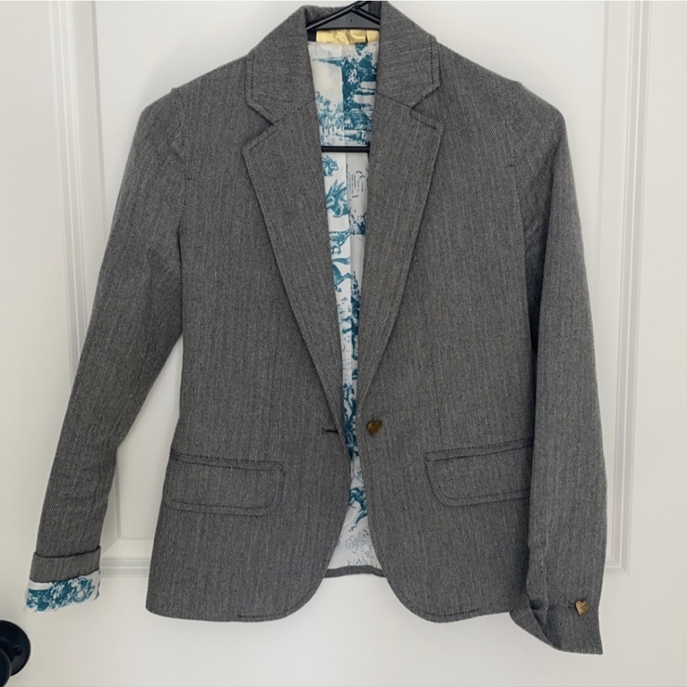 Vera Wang Princess Herringbone Blazer L